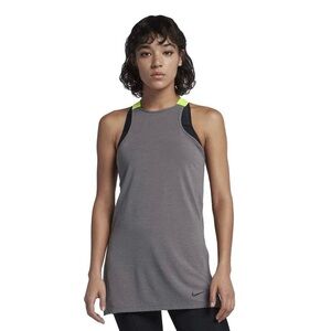 Nike Women's Charcoal and Black Tank Top